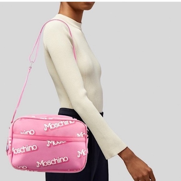MOSCHINO Logo Barbie Pink Jeremy Scott Crossbody Bag - Picture 2 of 5